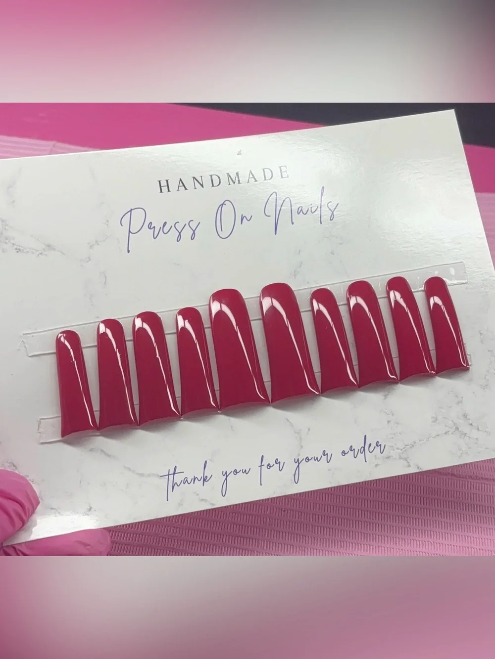 2XL duck press on nails solid color handmade custom builder gel